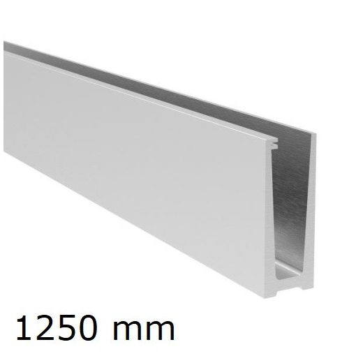 Korlát alumínium profil - üvegkorláthoz 12 - 21.52 födémre - L=1250mm - satin/elox
