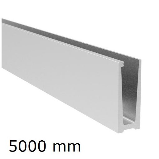 Korlát alumínium profil - üvegkorláthoz 12 - 21.52 födémre - L=5000mm - satin/elox