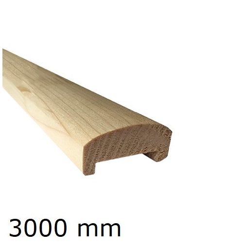 Korlát nútos - fenyő natúr kapaszkodó 44.5x20.5mm  L=3000 mm - WS/45x20-L3000